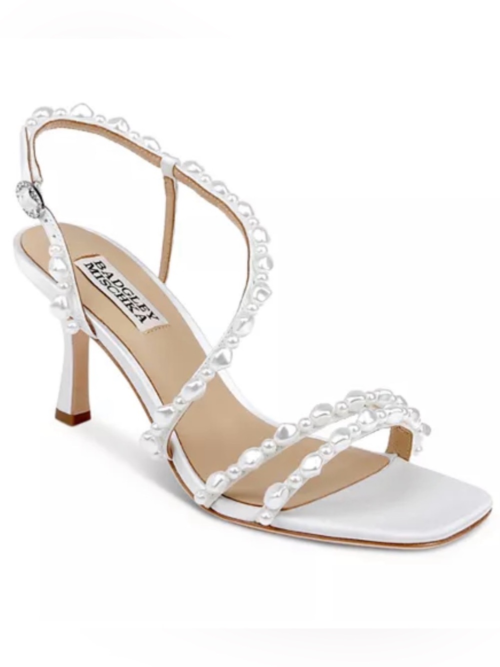 Badgely Mischa Greta Sandals Heels Bridal Shell